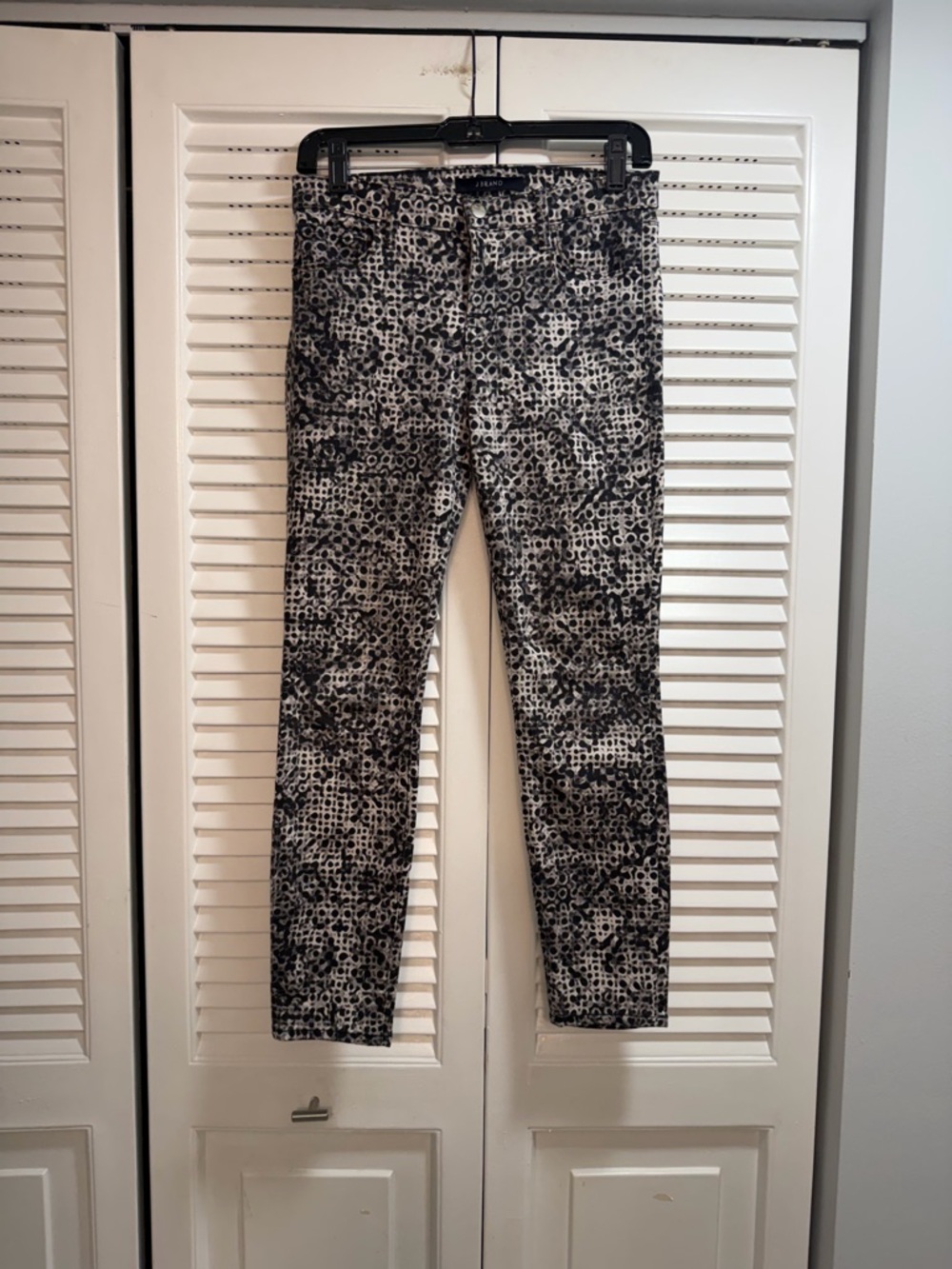 J Brand Black And White Elysium Printed Slim Pants